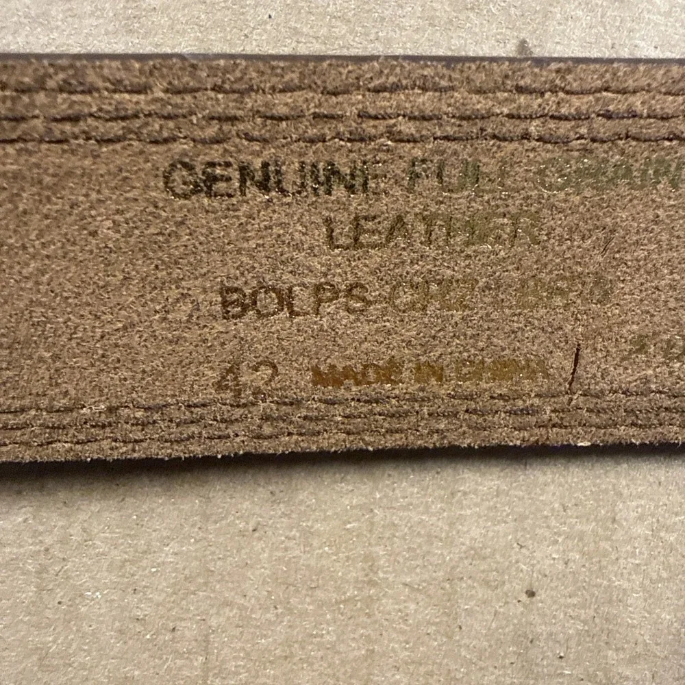 Zep-Pro Belt Full‎ Grain Leather Embossed Metal Redfish Size 42